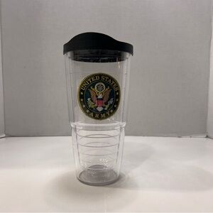 Tervis 24 OZ Clear Tumbler With Lid United States Army Logo Embroidered Patch